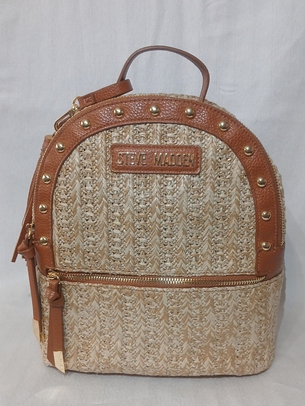 Steve Madden Woven Straw Mini Backpack NWOT